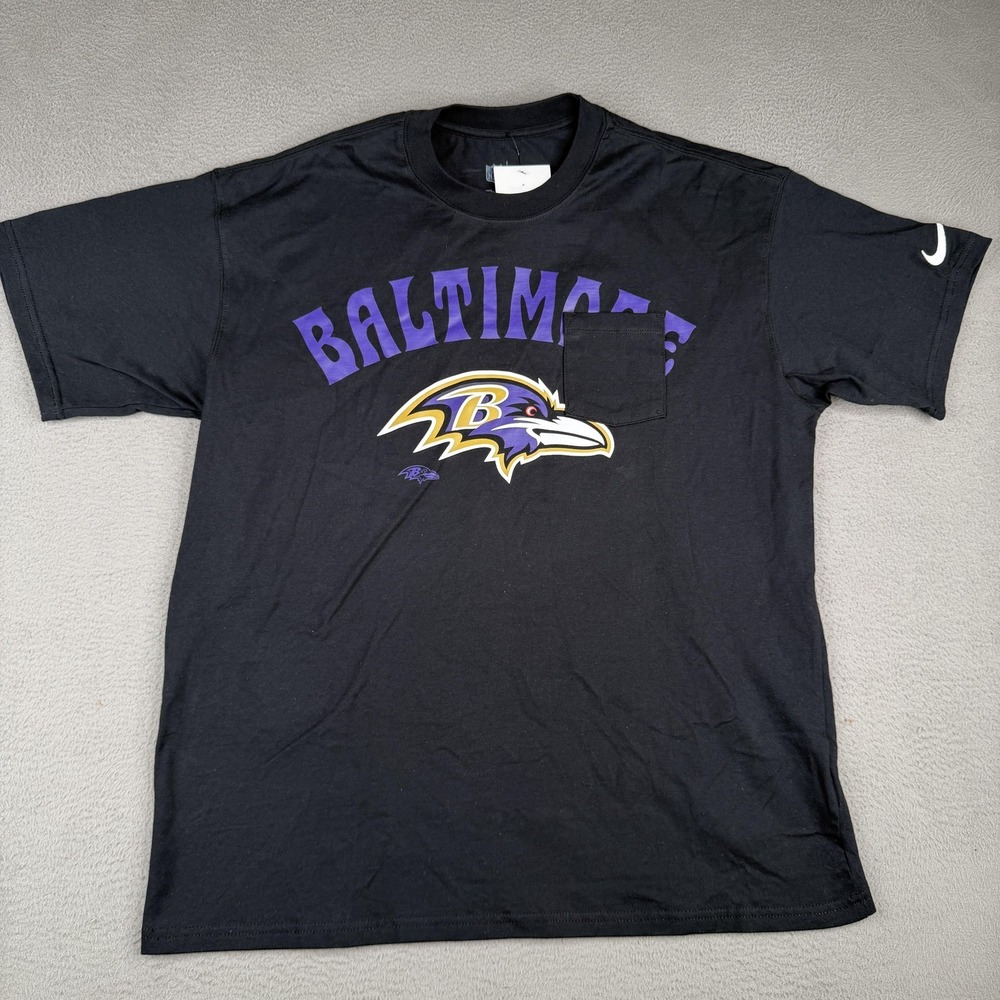 Baltimore Ravens Shirt Mens Large Black NFL Football Nike Pocket Graphic Tee